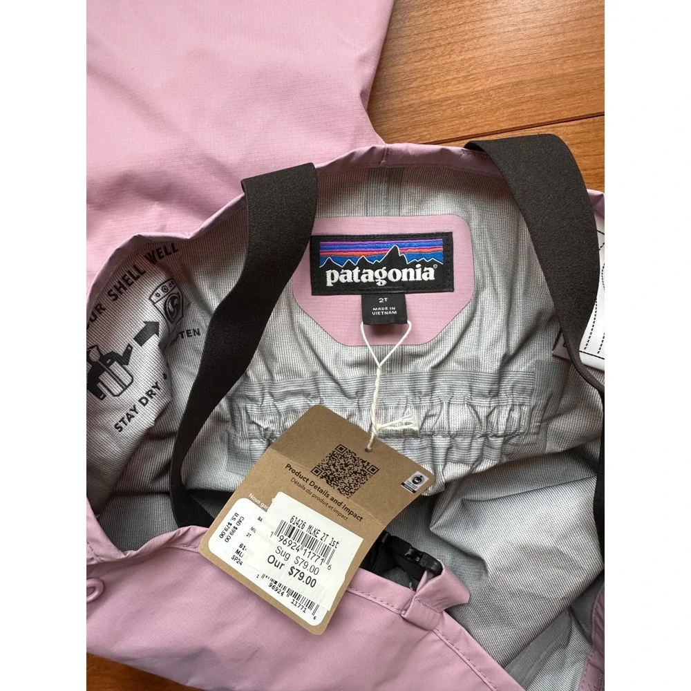 Patagonia Baby Torrentshell Bibs Purple Waterproof Rain‎ Overalls